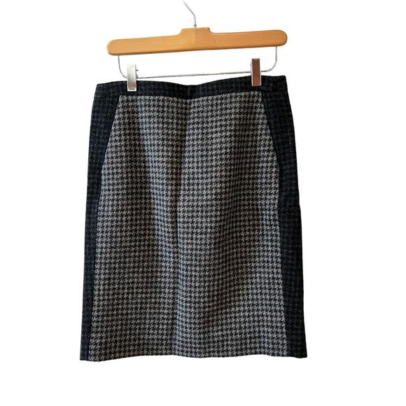 J Crew Wool Houndstooth tweed pencil skirt 4 - Picture 1 of 6